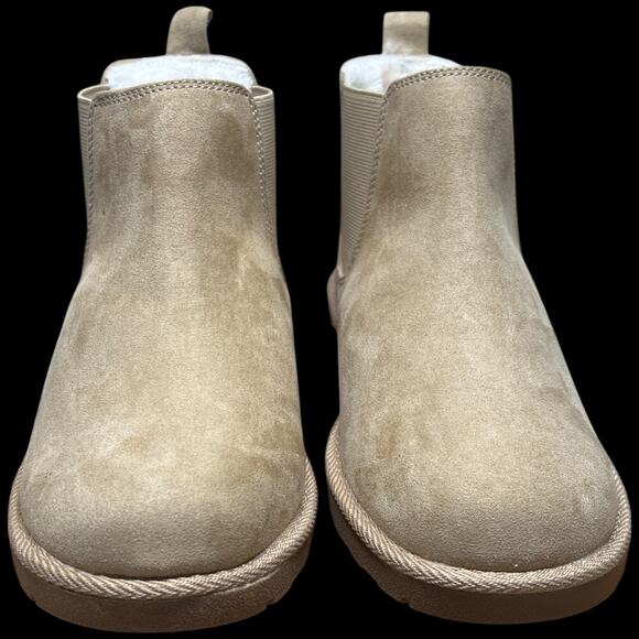 MAKALU Elyse Women's Size 6.5 Ankle Boot Cream Faux Fur Lined Rope Detail - Picture 8 of 14